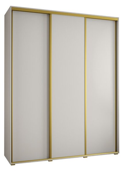 Szafa przesuwna wysoka Davos 1 190, gÅ. 60 cm biaÅy + biaÅy + zÅoty