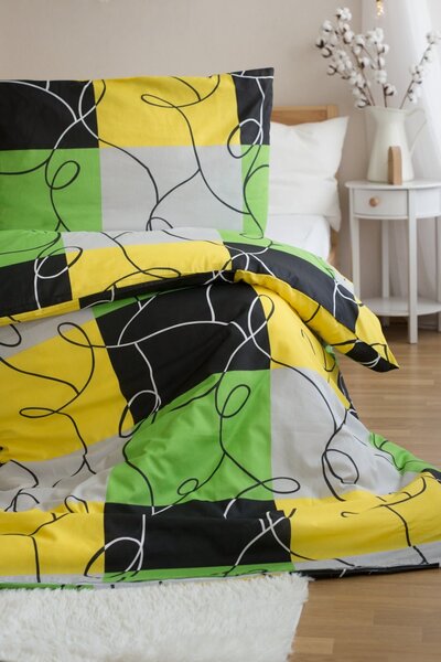 Pościel z polibawełny na 2 łóżka CHESS LIME, kolorowe Rozmiar pościeli: 2 szt 70 x 90 cm | 2 szt 140 x 200 cm