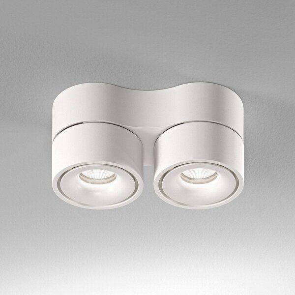 Egger Licht Reflektor sufitowy LED Clippo Duo, 2-punktowy, biały, 2700K możliwość ściemniania, biały / opal, biuro, aluminium, nowoczesny