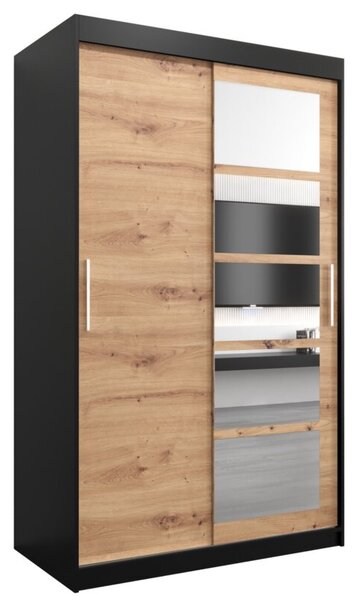 Szafa przesuwna garderoba Roma 1 120 wys. 200 cm czarny + artisan