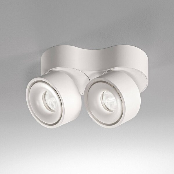Egger Licht Reflektor sufitowy LED Clippo Duo, 2-punktowy, biały, 2700K możliwość ściemniania, biały / opal, biuro, aluminium, nowoczesny
