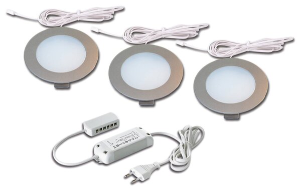 Hera Oprawa podszafkowa FR 78-LED 3 szt. ciepła biel, aluminiowy / szary / cynkowy, salon / jadalnia, tworzywo sztuczne, nowoczesny