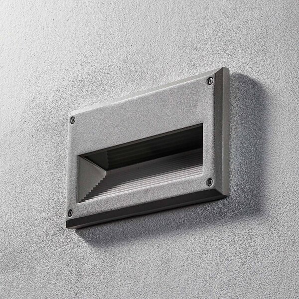 SLV Brick Downunder wpuszczana oprawa ścienna E14 IP44 BRICK, możliwość ściemniania, aluminiowy / szary / cynkowy, aluminium, nowoczesny