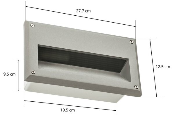 SLV Brick Downunder wpuszczana oprawa ścienna E14 IP44 BRICK, możliwość ściemniania, aluminiowy / szary / cynkowy, aluminium, nowoczesny