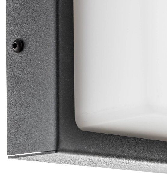LCD Lampa zewnętrzna z czujnikiem ruchu Babett, czarny, aluminium, nowoczesny