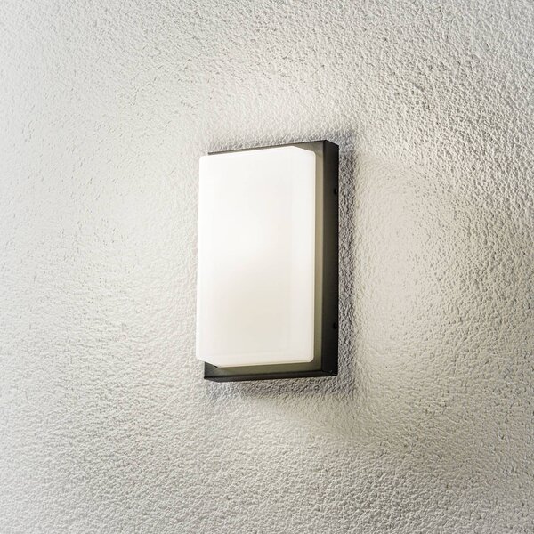 LCD Lampa zewnętrzna z czujnikiem ruchu Babett, czarny, aluminium, nowoczesny