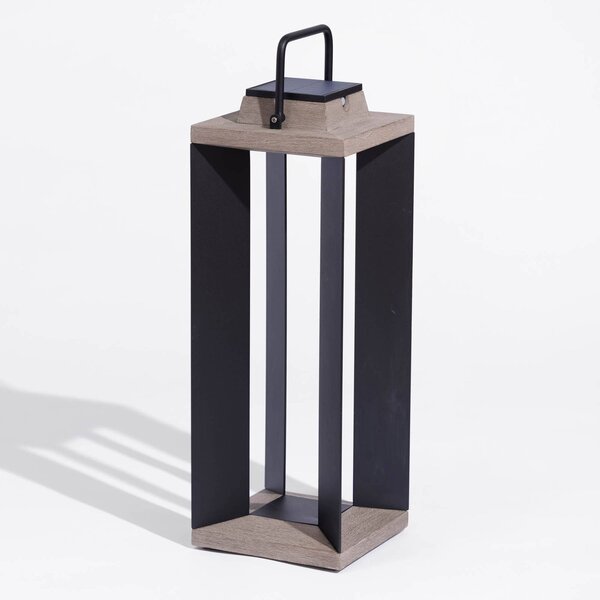 Les Jardins Latarnia solarna Teckalu, aluminium/czarny, 65,5 cm możliwość ściemniania, aluminium