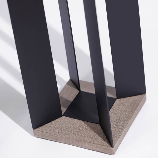 Les Jardins Latarnia solarna Teckalu, aluminium/czarny, 65,5 cm możliwość ściemniania, aluminium