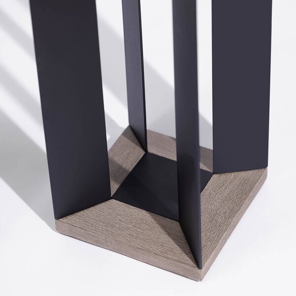 Les Jardins Latarnia solarna Teckalu, aluminium/czarny, 65,5 cm możliwość ściemniania, aluminium