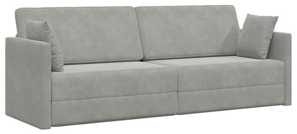 Sofa podÅogowa z funkcjÄ spania jasnoszary 213 x 70 x 77 cm