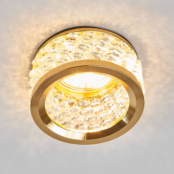 ORION Z kryształowymi ozdobami - lampa wpuszczana IWEN IWEN, możliwość ściemniania, mosiężny / złoty, salon / jadalnia, metal