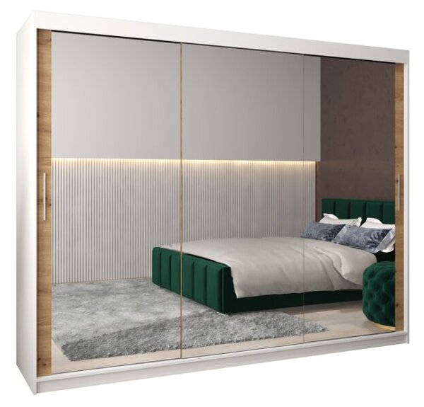 Szafa przesuwna garderoba Tokyo 3 250 wys. 200 cm biaÅy + artisan