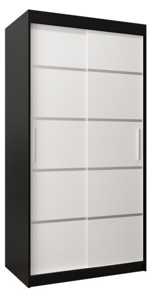 Szafa przesuwna garderoba Verona 1 100 wys. 200 cm czarny + czarny