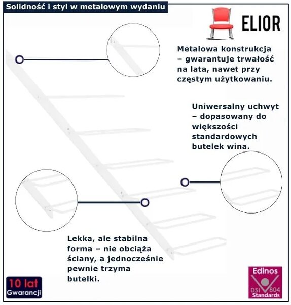 Biały metalowy regał na wino D4-G88