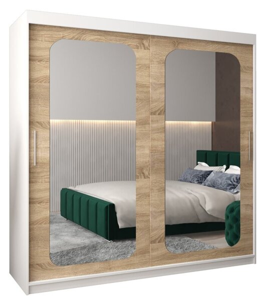 Szafa przesuwna garderoba Promo T3 200 wys. 200 cm biaÅy + sonoma