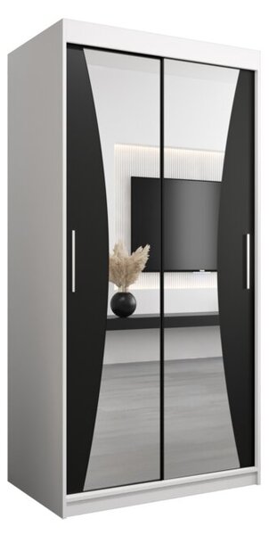 Szafa przesuwna garderoba Monaco 100 wys. 200 cm biaÅy + czarny