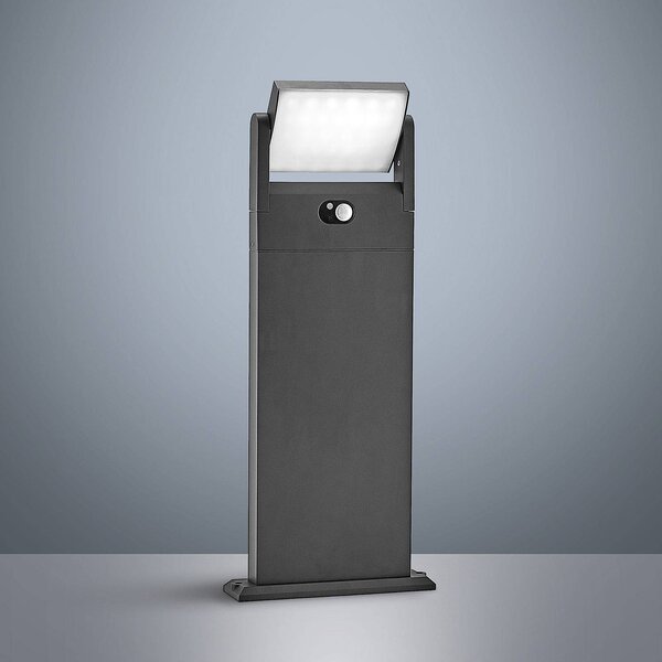 Słoneczny słupek oświetleniowy LED Lindby Novalie, aluminiowy / szary / cynkowy, aluminium, nowoczesny