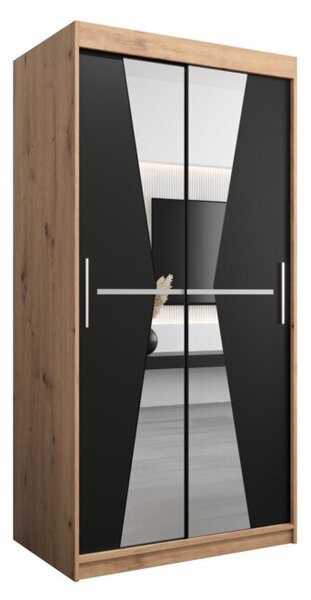 Szafa przesuwna garderoba Maroko 100 wys. 200 cm artisan + czarny