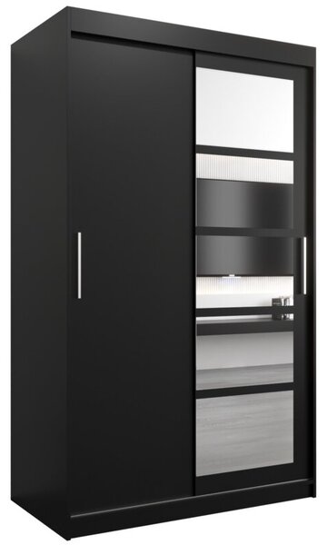 Szafa przesuwna garderoba Roma 1 120 wys. 200 cm czarny + czarny