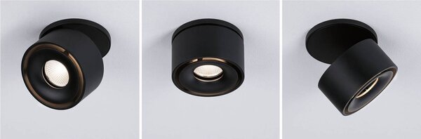 Paulmann Spircle oprawa wpuszczana LED czarna, czarny, salon / jadalnia, aluminium, nowoczesny