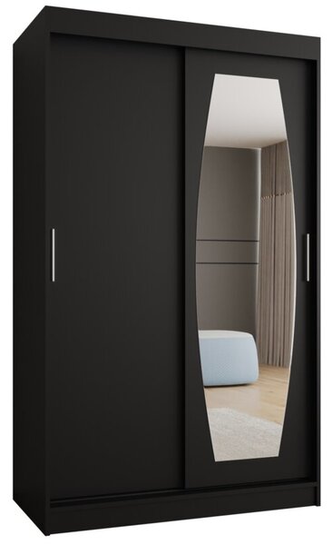 Szafa przesuwna z lustrem garderoba Rossa 120 wys. 200 cm czarny