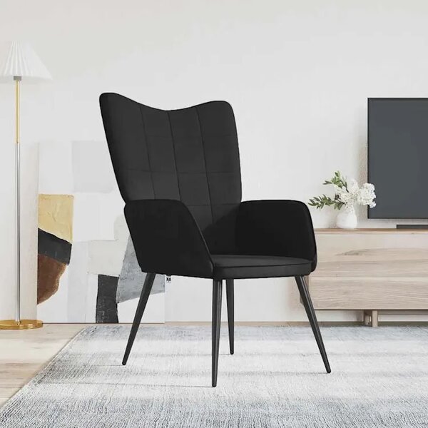 Czarny fotel do salonu K2-P91