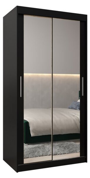 Szafa przesuwna garderoba Tokyo 3 100 wys. 200 cm czarny + czarny
