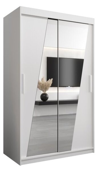 Szafa przesuwna garderoba Rhomb 120 wys. 200 cm biaÅy + biaÅy