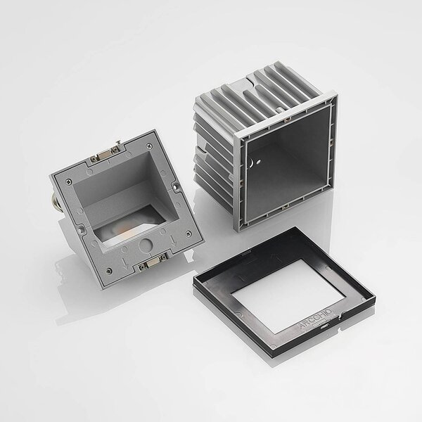 Oprawa wpuszczana ścienna LED Zamo, czarna, 11 cm, IP65 Zamo Arcchio, możliwość ściemniania, czarny, przedpokój, aluminium, nowoczesny
