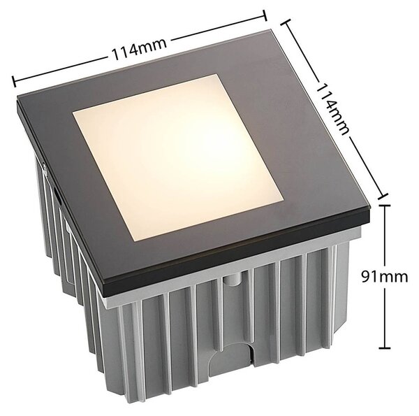 Oprawa wpuszczana ścienna LED Zamo, czarna, 11 cm, IP65 Zamo Arcchio, możliwość ściemniania, czarny, przedpokój, aluminium, nowoczesny