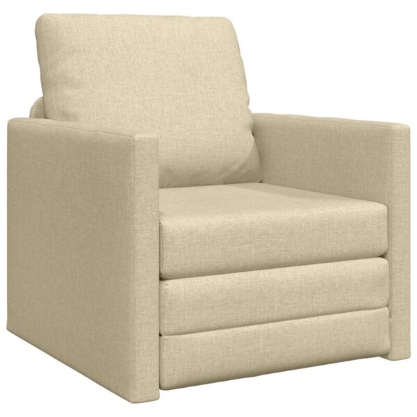 Sofa bed kremowy 74 x 77 x 81 cm tkanina