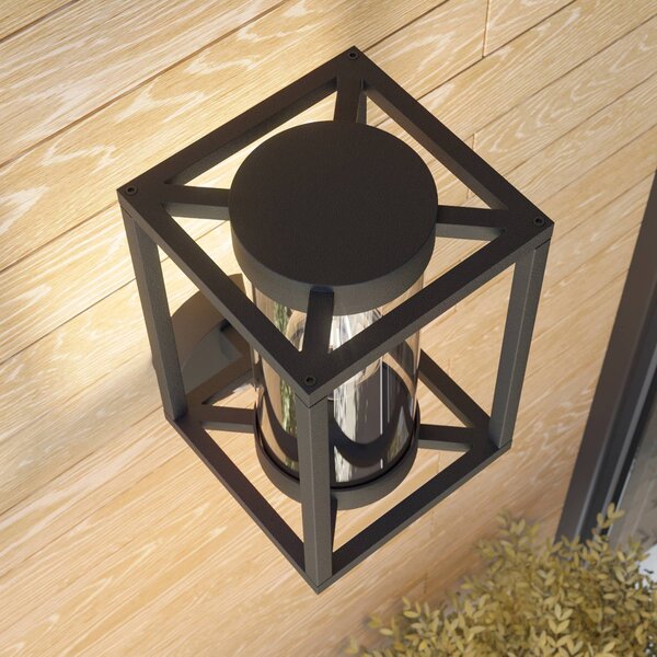 Lampa zewnętrzna z czujnikiem ruchu Ferda Lucande, możliwość ściemniania, czarny, aluminium, nowoczesny