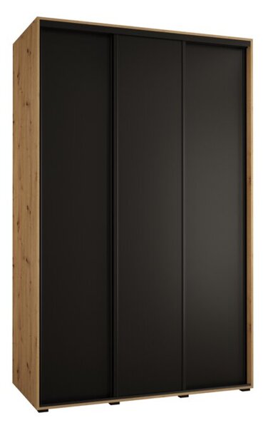 Szafa przesuwna wysoka Davos 1 150, gÅ. 60 cm artisan + czarny + czarny