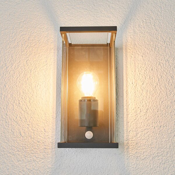 Lampa zewnętrzna z czujnikiem ruchu Annalea Lucande, czarny, aluminium, nowoczesny