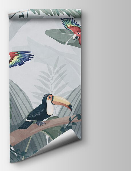 Fototapeta Grupa ptaków na gałęzi drzewa, Fototapety Natura, Popularne Fototapety, t00772 - Tapeko.pl