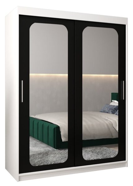 Szafa przesuwna garderoba Promo T3 150 wys. 200 cm biaÅy + czarny
