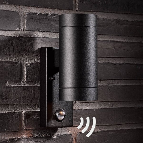 Nordlux Lampa zewnętrzna z czujnikiem ruchu TIN Maxi Sensor, czarny, aluminium, nowoczesny