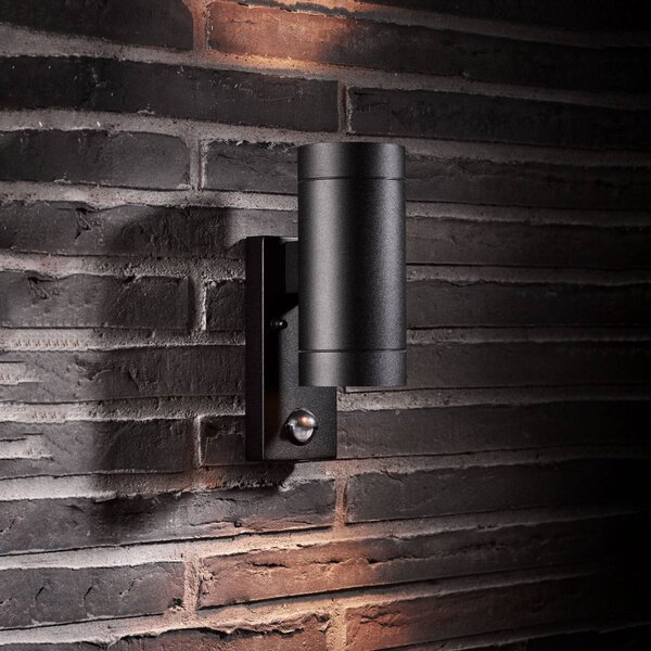 Nordlux Lampa zewnętrzna z czujnikiem ruchu TIN Maxi Sensor, czarny, aluminium, nowoczesny