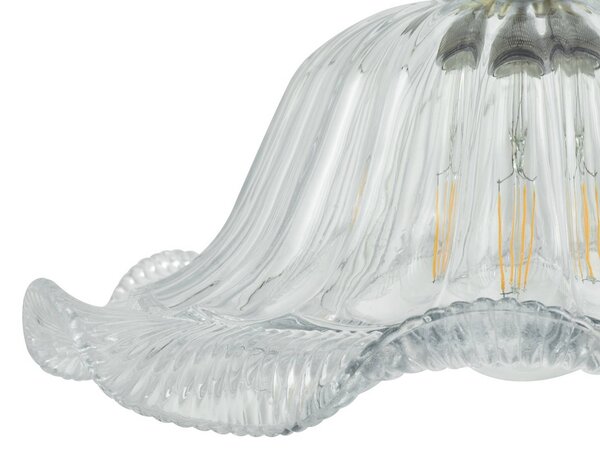 Lampa wisząca szklana Ludowika Lindby, możliwość ściemniania, przezroczysty / transparentny, salon / jadalnia, szkło, antyczny