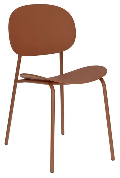 Minimalistyczne brązowe krzesło z metalowymi nogami Z2-R48