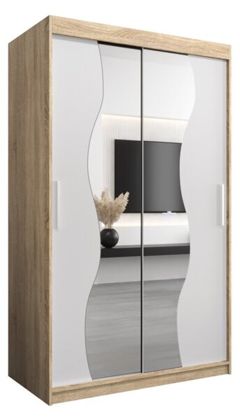 Szafa przesuwna garderoba Madryt 120 wys. 200 cm sonoma + biaÅy