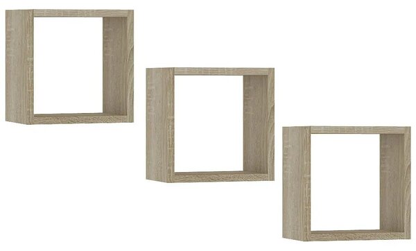 Zestaw 3 modułowych półek ściennych dąb sonoma R8-A33