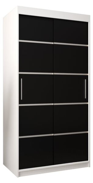Szafa przesuwna garderoba Verona 1 100 wys. 200 cm biaÅy + czarny