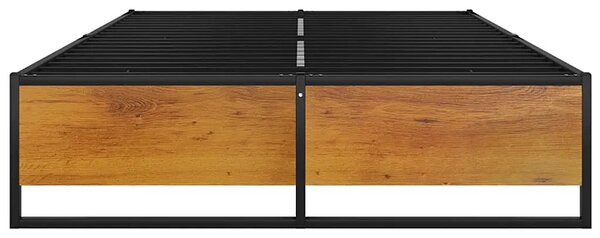 Czarne metalowe łóżko małżeńskie 140x200 cm F6-D41