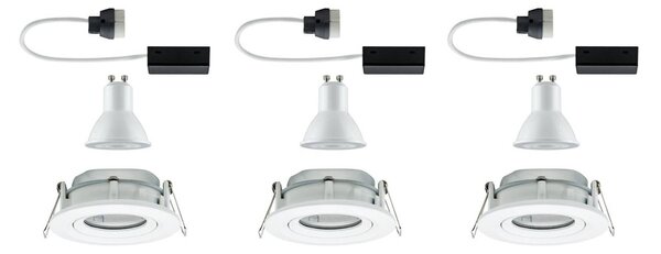 Paulmann Nova Spot wpuszczany LED, ściemniany, IP65, biały Nova, możliwość ściemniania, biały / opal, salon / jadalnia, aluminium, nowoczesny