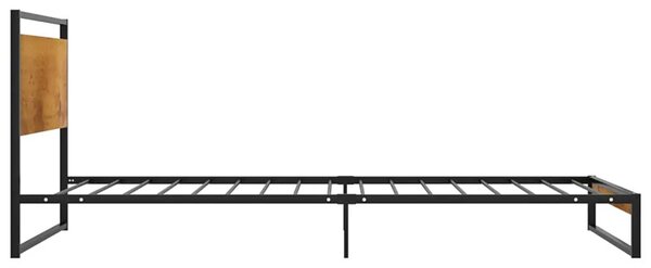 Czarne metalowe łóżko pojedyncze 100x200 cm B1-M82