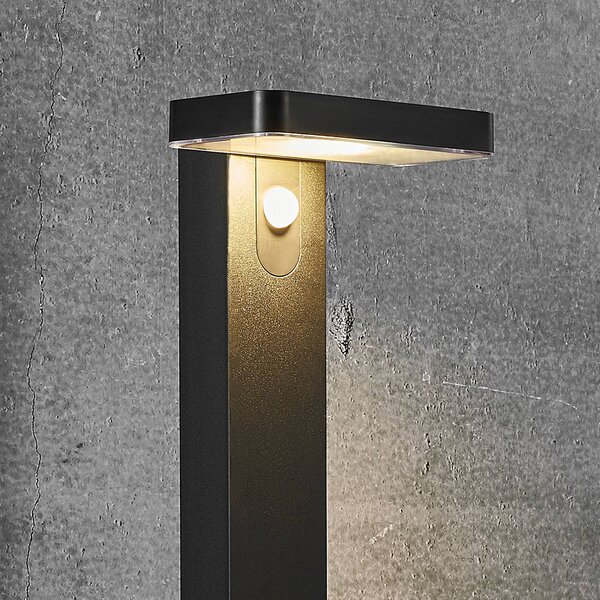 Nordlux Słupek oświetleniowy LED Rica Square, kątowy Square, czarny, metal, nowoczesny