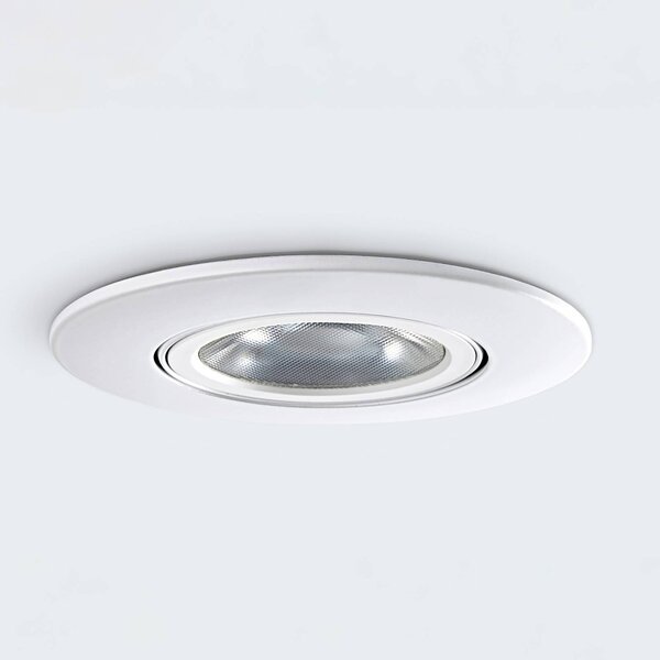 Heitronic Downlight LED DL8002, obracany, 38° możliwość ściemniania, biały / opal, przedpokój, aluminium, nowoczesny