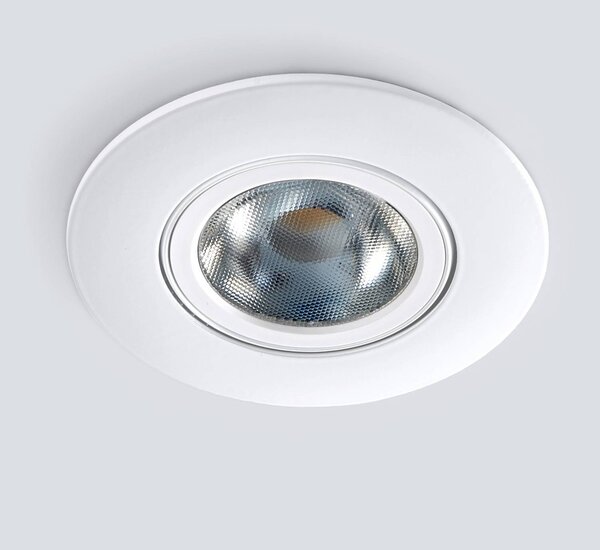 Heitronic Downlight LED DL8002, obracany, 38° możliwość ściemniania, biały / opal, przedpokój, aluminium, nowoczesny