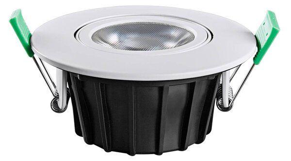 Heitronic Downlight LED DL8002, obracany, 38° możliwość ściemniania, biały / opal, przedpokój, aluminium, nowoczesny